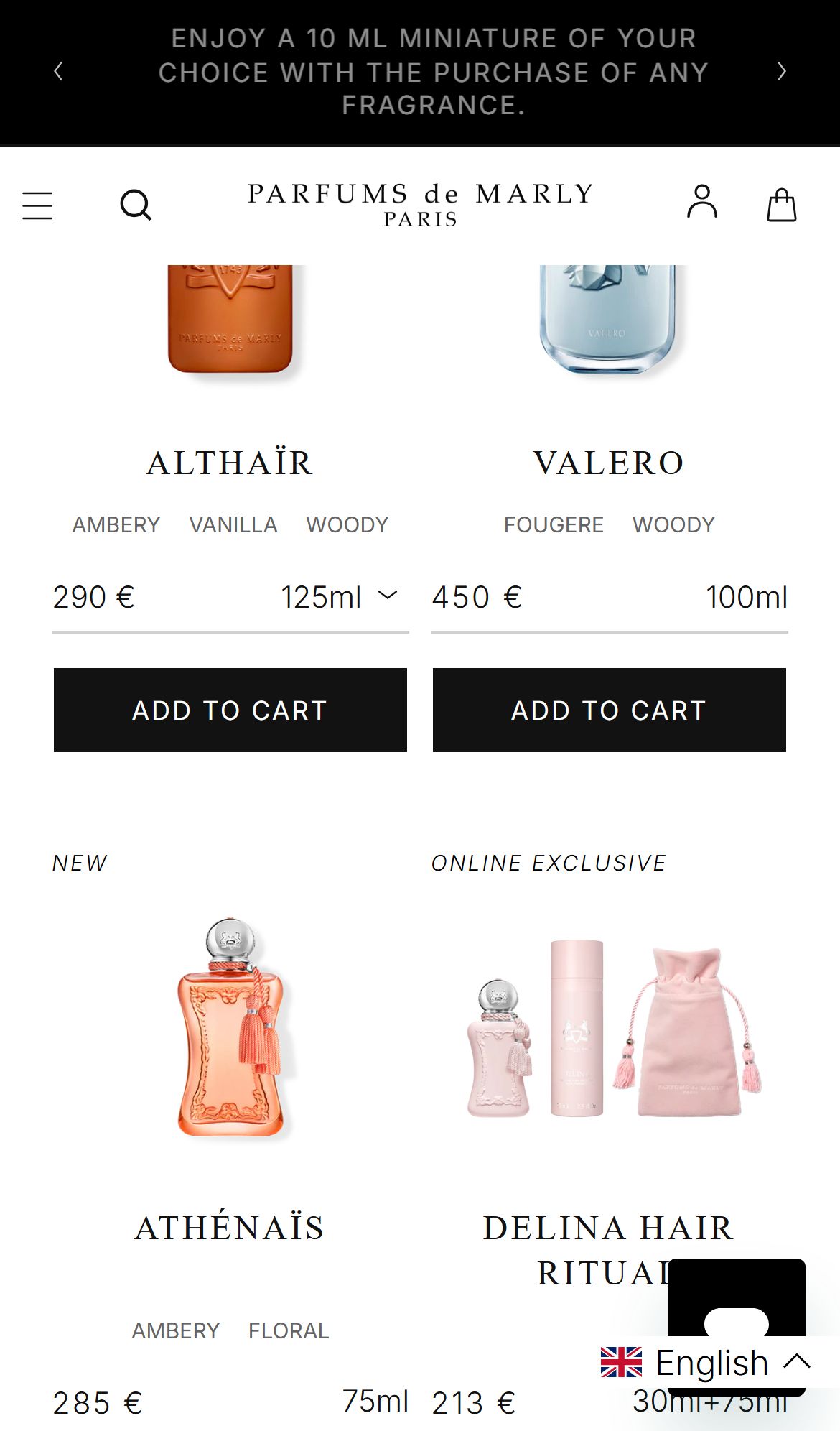 Parfums de Marly — Mobile Collection