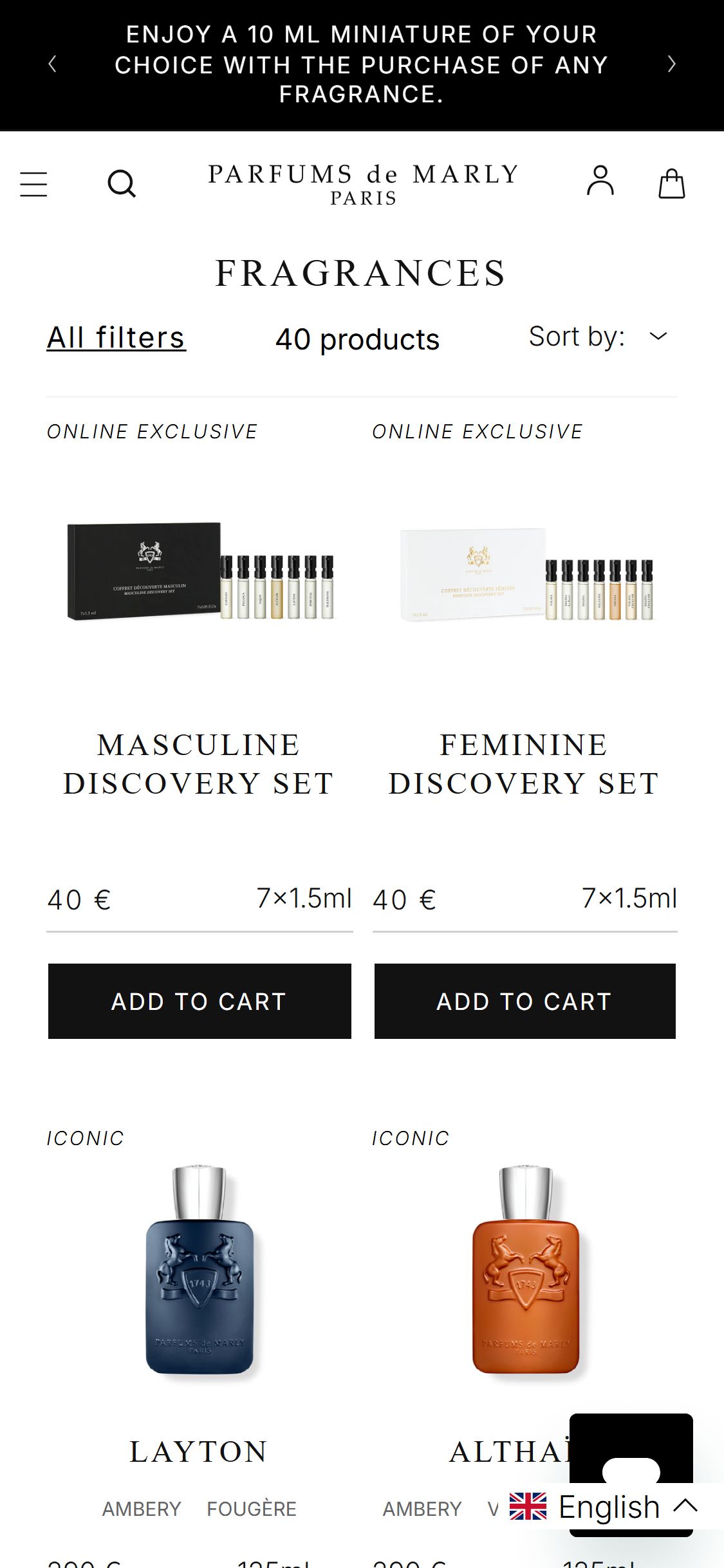 Parfums de Marly — Mobile collection