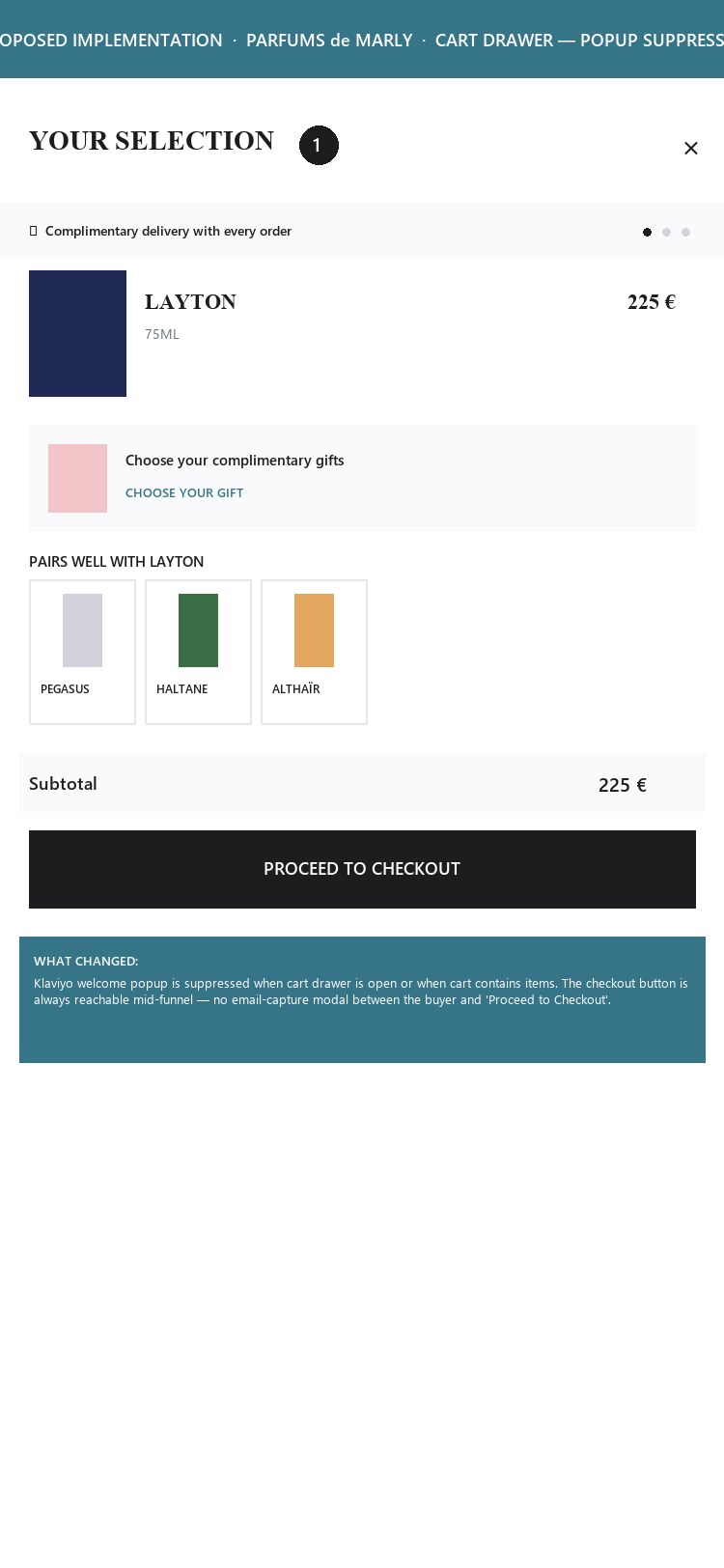 PROPOSED - Popup suppressed when cart is open